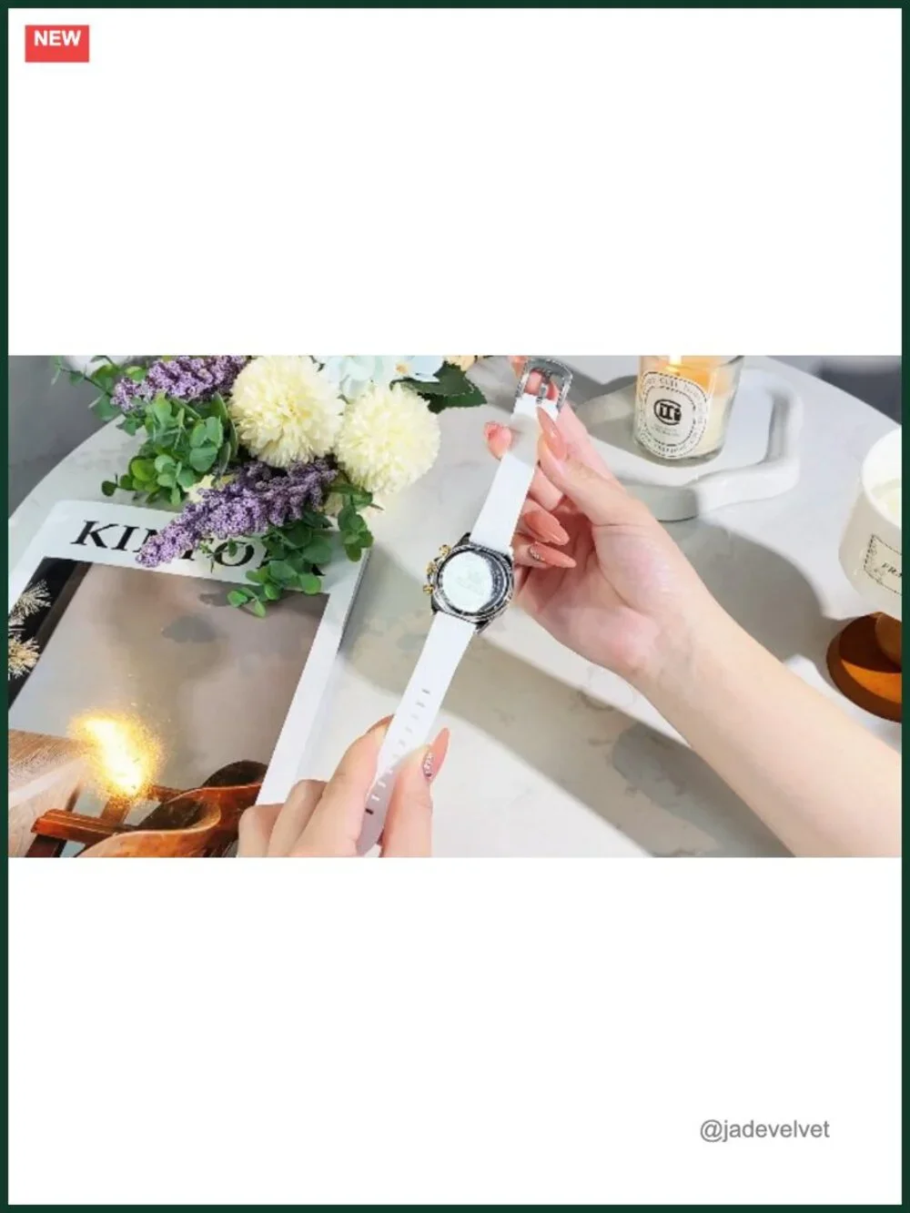 Women's Silicone Strap Chronograph Watch Quartz Luminous Calendar 38mm
